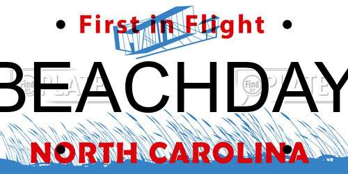BEACHDAY North Carolina License Plate
