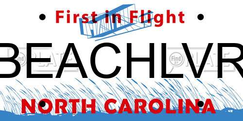 BEACHLVR North Carolina License Plate