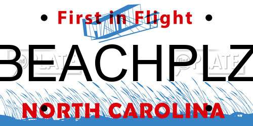 BEACHPLZ North Carolina License Plate