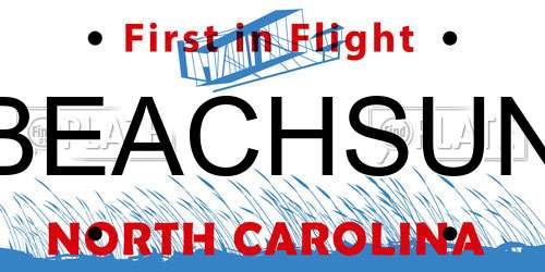 BEACHSUN North Carolina License Plate