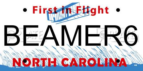 BEAMER6 North Carolina License Plate