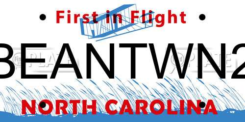 BEANTWN2 North Carolina License Plate