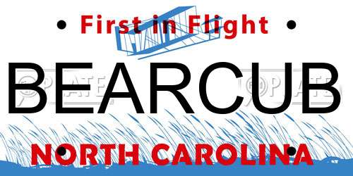 BEARCUB North Carolina License Plate