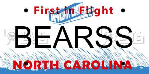 BEARSS North Carolina License Plate
