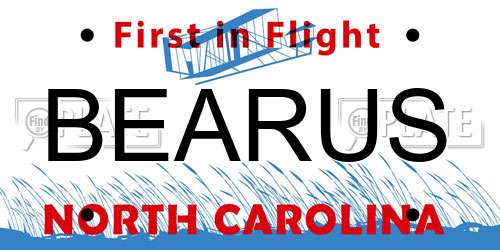 BEARUS North Carolina License Plate