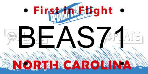 BEAS71 North Carolina License Plate