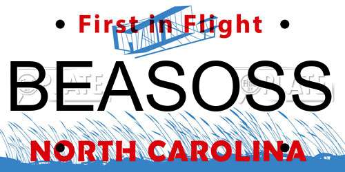 BEASOSS North Carolina License Plate