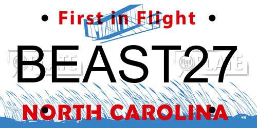 BEAST27 North Carolina License Plate