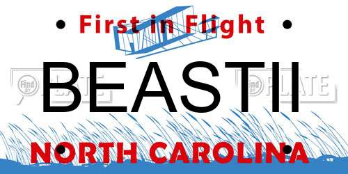 BEASTII North Carolina License Plate