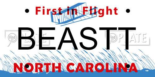 BEASTT North Carolina License Plate