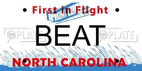 BEAT North Carolina License Plate