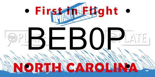 BEB0P North Carolina License Plate