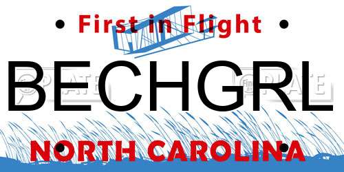 BECHGRL North Carolina License Plate
