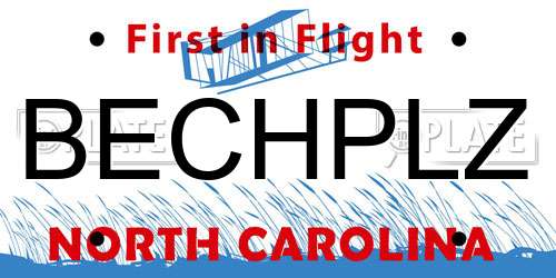 BECHPLZ North Carolina License Plate