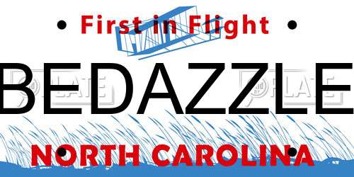 BEDAZZLE North Carolina License Plate