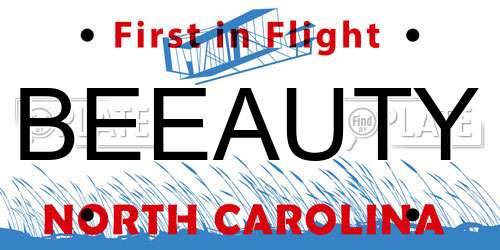 BEEAUTY North Carolina License Plate