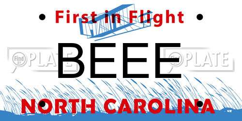 BEEE North Carolina License Plate