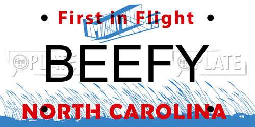 BEEFY North Carolina License Plate