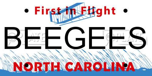 BEEGEES North Carolina License Plate