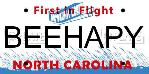 BEEHAPY North Carolina License Plate