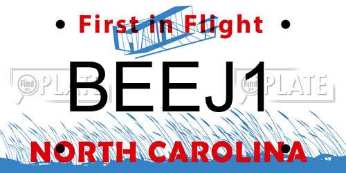 BEEJ1 North Carolina License Plate
