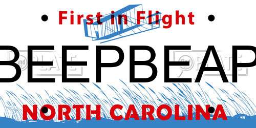 BEEPBEAP North Carolina License Plate
