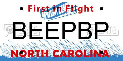 BEEPBP North Carolina License Plate