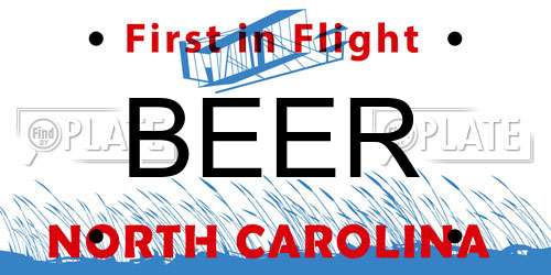 BEER North Carolina License Plate