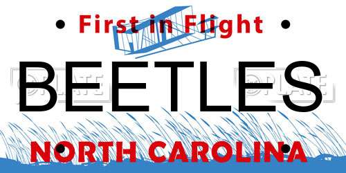 BEETLES North Carolina License Plate