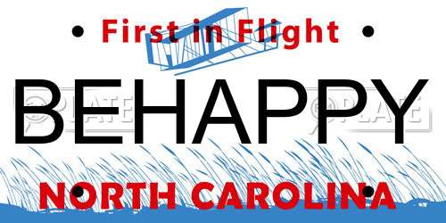 BEHAPPY North Carolina License Plate