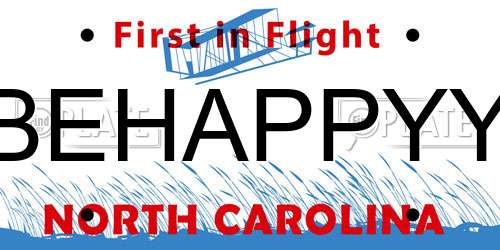 BEHAPPYY North Carolina License Plate