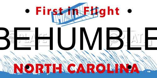 BEHUMBLE North Carolina License Plate