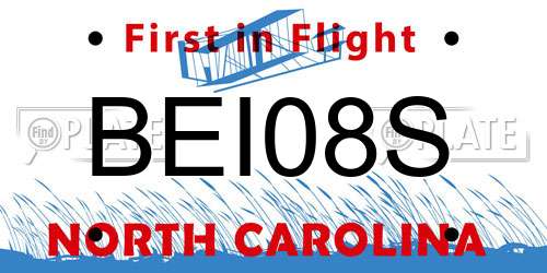 BEI08S North Carolina License Plate
