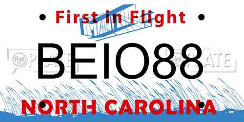 BEIO88 North Carolina License Plate