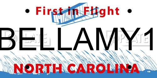 BELLAMY1 North Carolina License Plate
