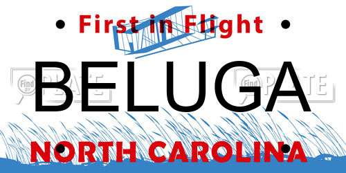 BELUGA North Carolina License Plate