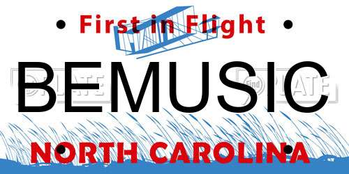 BEMUSIC North Carolina License Plate
