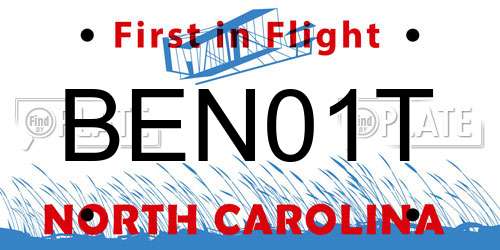 BEN01T North Carolina License Plate