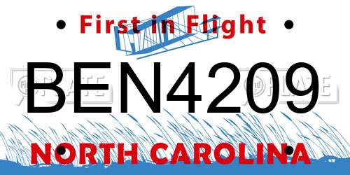 BEN4209 North Carolina License Plate