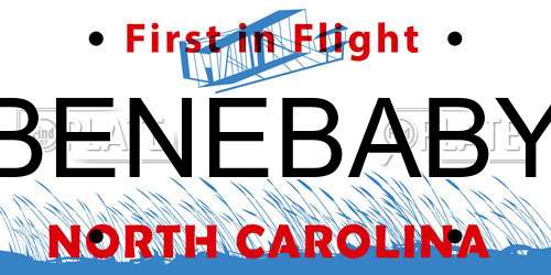 BENEBABY North Carolina License Plate
