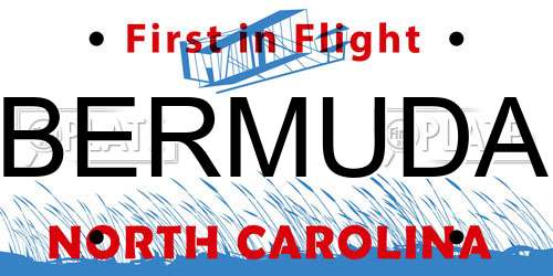 BERMUDA North Carolina License Plate