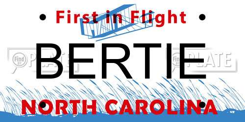 BERTIE North Carolina License Plate