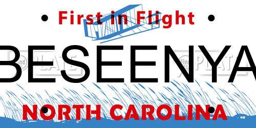 BESEENYA North Carolina License Plate