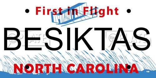 BESIKTAS North Carolina License Plate