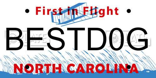 BESTD0G North Carolina License Plate