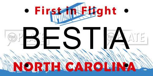 BESTIA North Carolina License Plate
