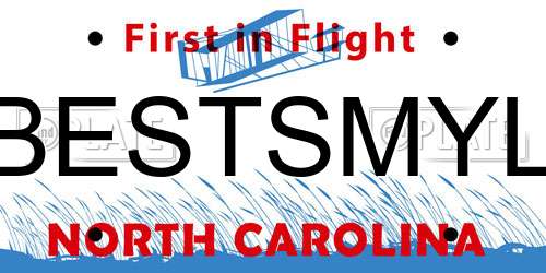 BESTSMYL North Carolina License Plate