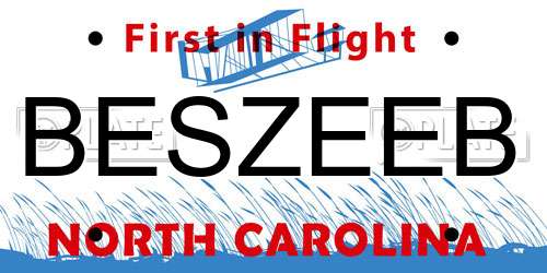 BESZEEB North Carolina License Plate