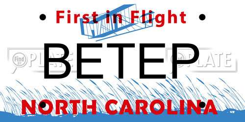 BETEP North Carolina License Plate