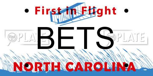 BETS North Carolina License Plate